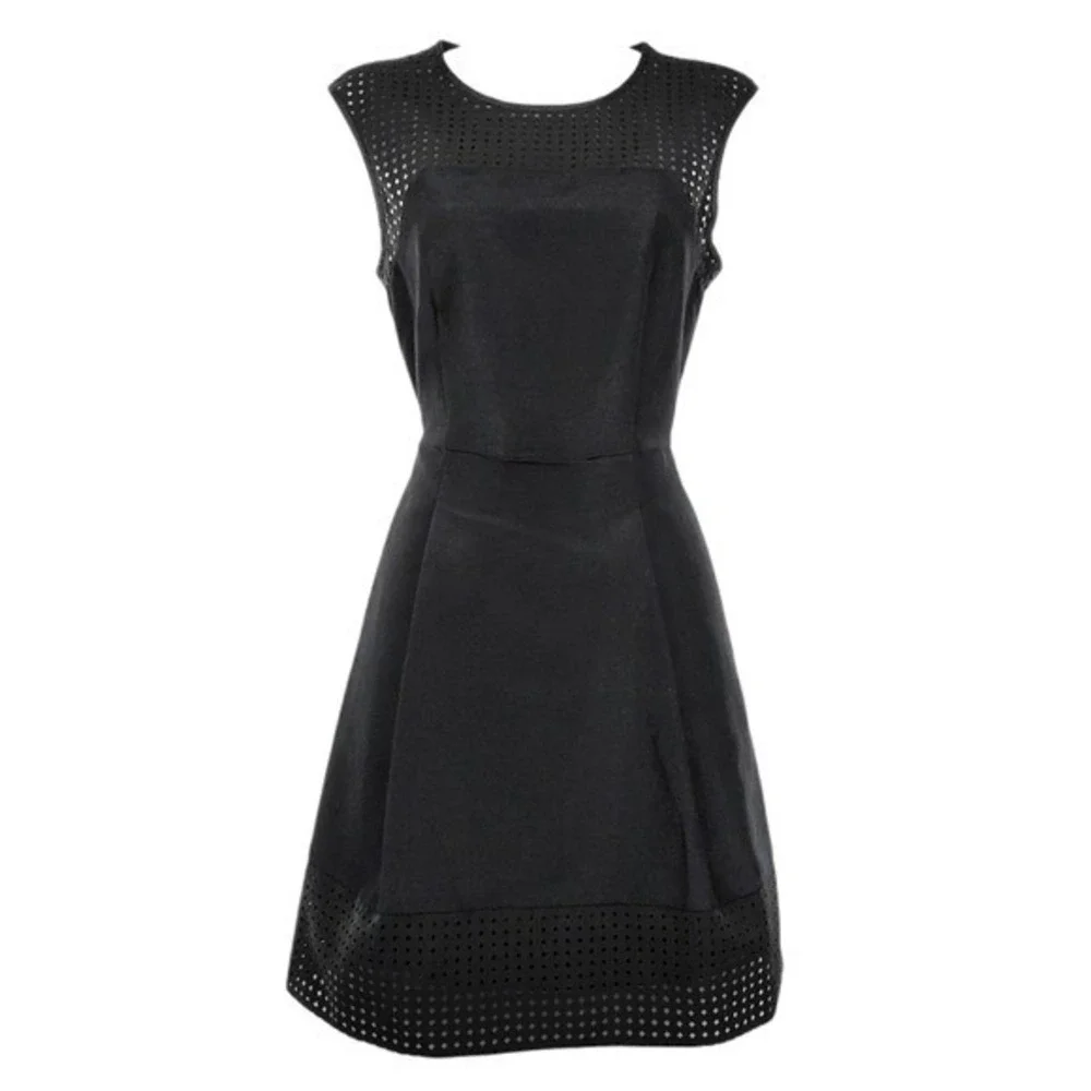 J.Crew Womens Sleeveless Black Fit & Flare Silk Blend Dress Size 2 NWOT - Picture 1 of 7